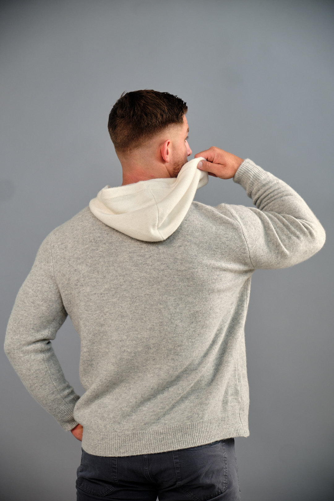 Vince Cashmere Pullover Hoodie Gray