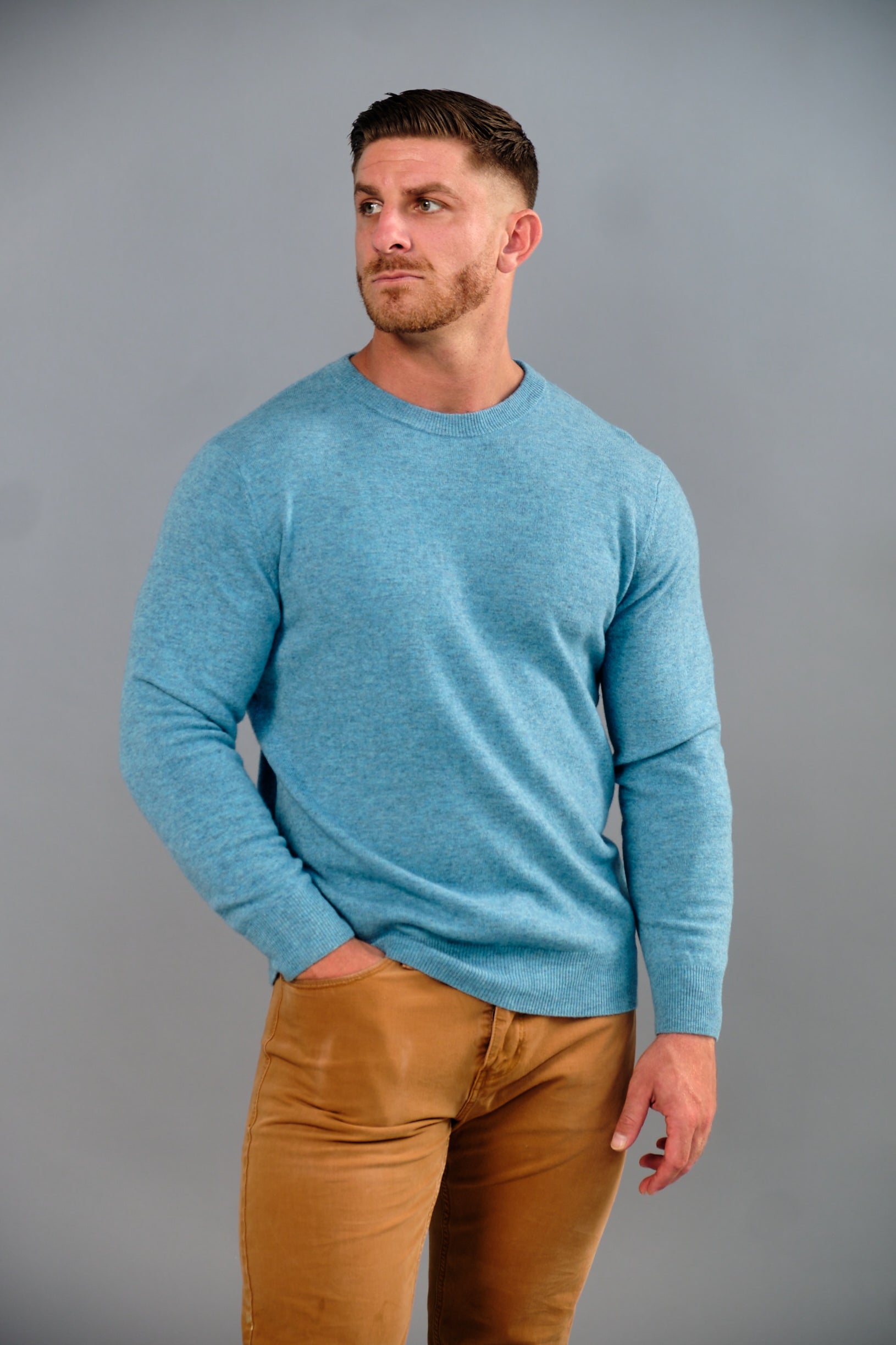 Modern Lux Wool Sweater Aqua Blue